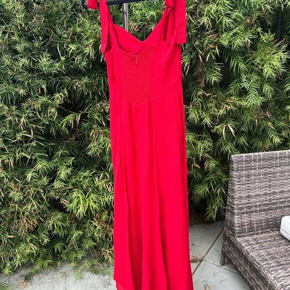 Reformation Nadira Sleeveless Midi Dress Poinsettia - Picture 3 of 7